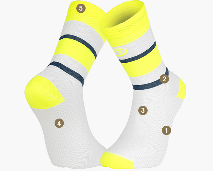 Light RUN high Ibiza socks Yellow/Blue